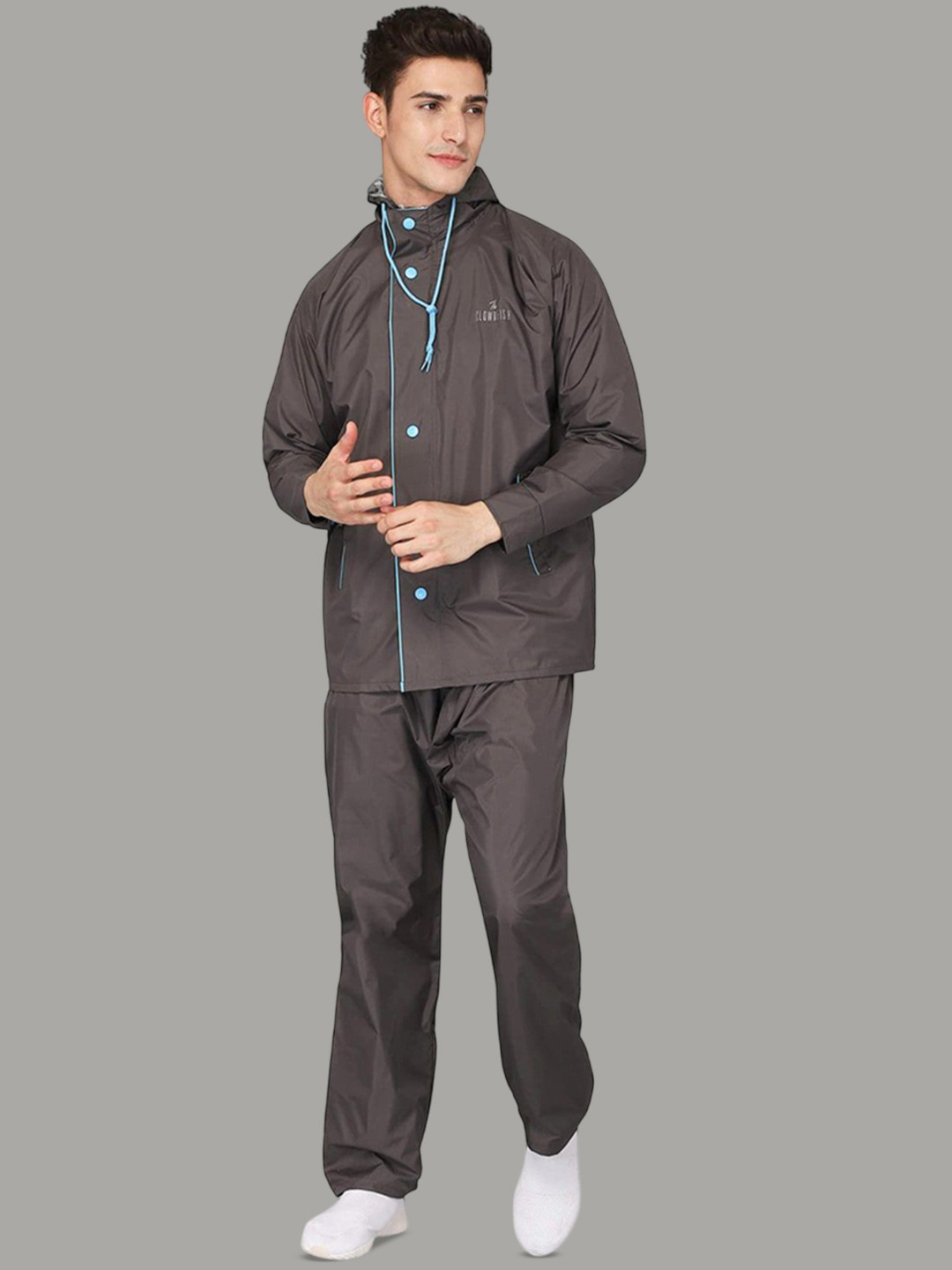 THE CLOWNFISH Waterproof Reversible Hooded Rain Jacket