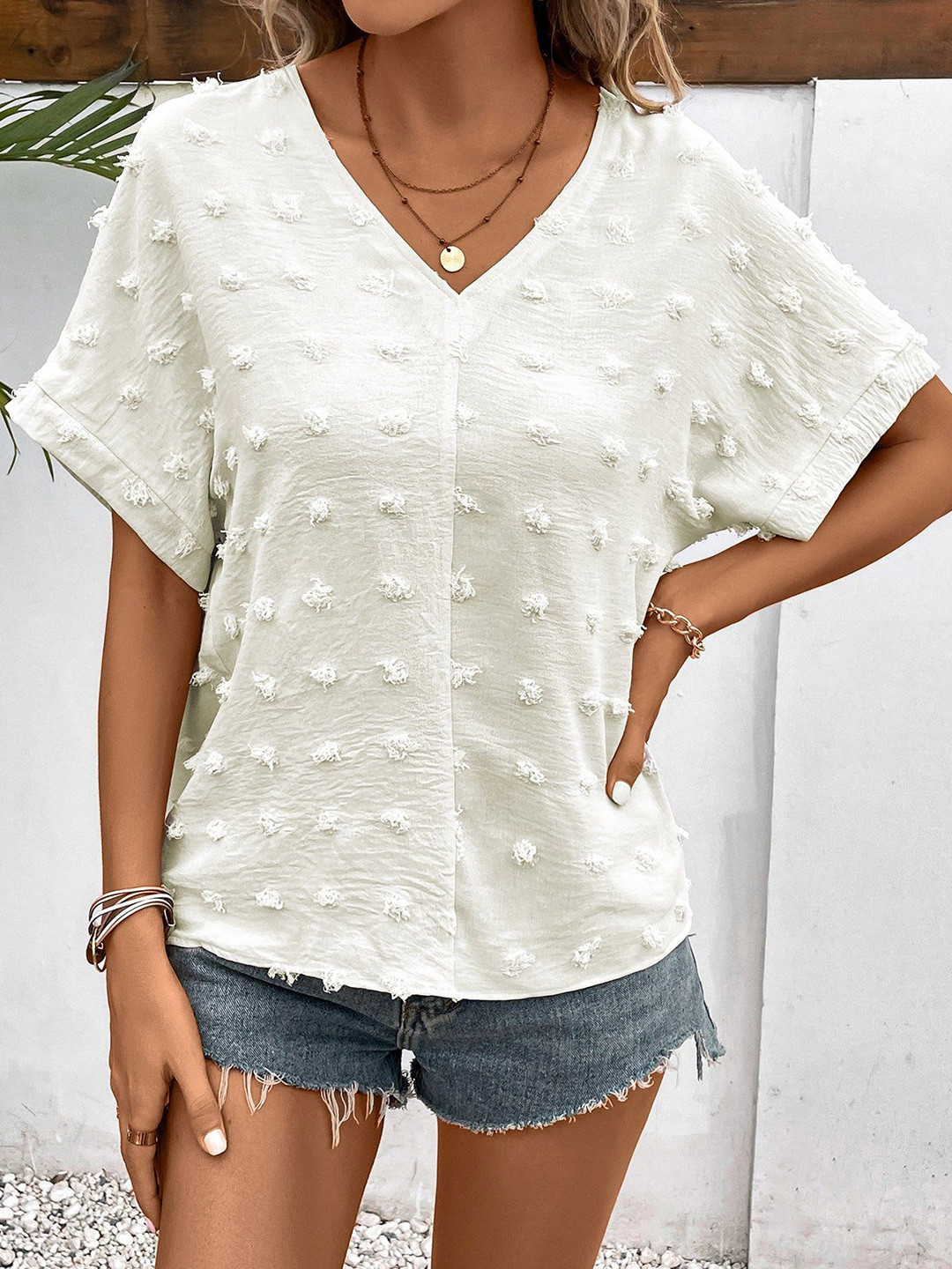 Outzidr Floral Kimono Sleeve Top