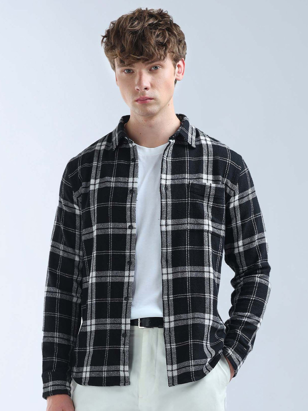 Flying Machine Men Other Checks Checked Pure Cotton Classic Opaque Casual Shirt