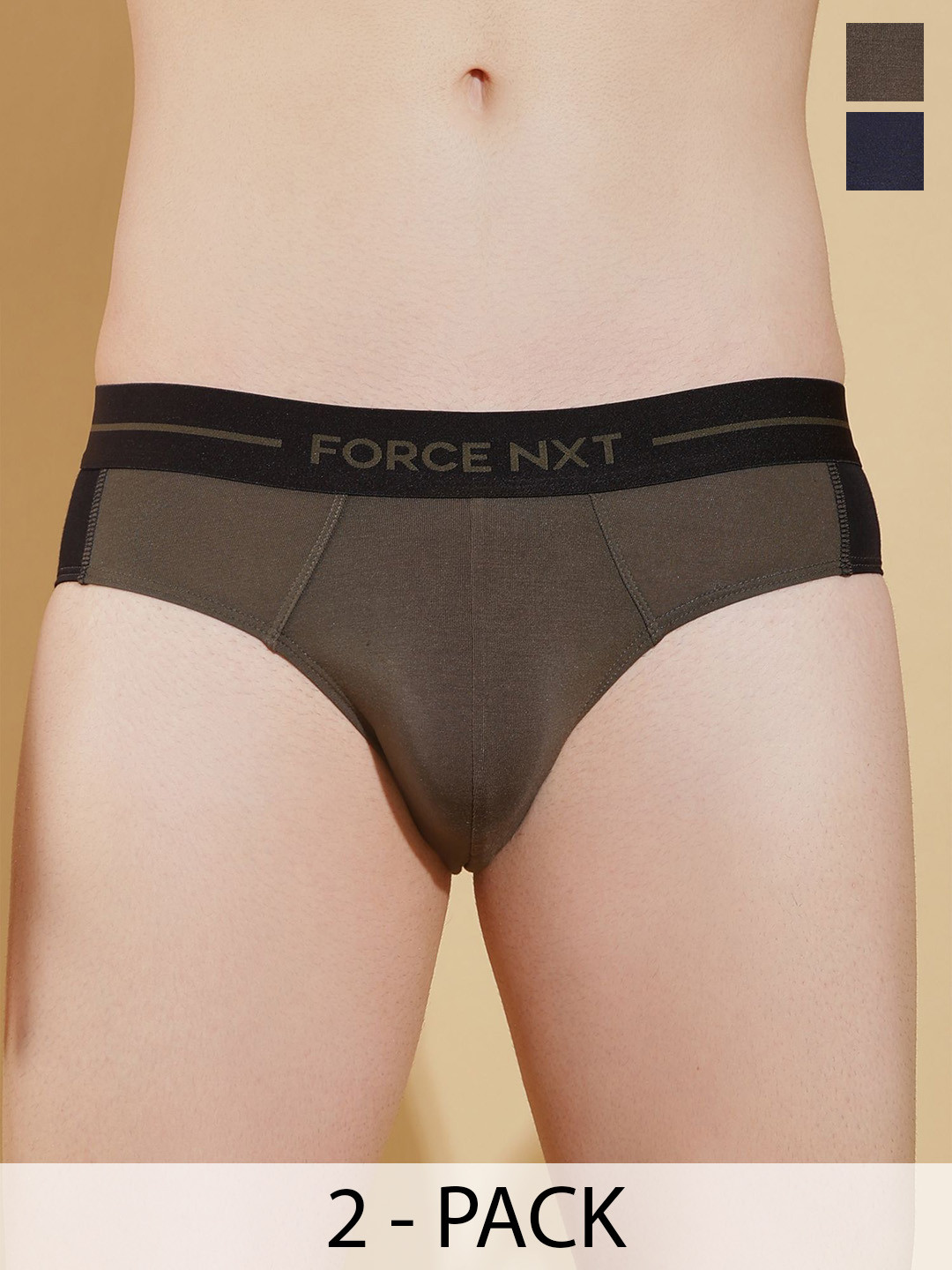 Force NXT Men Pack Of 2 Assorted Basic Briefs MNFS-12-COL-34-PO2