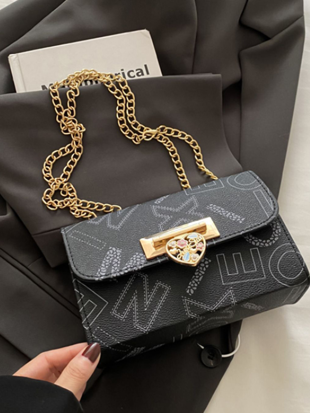 HAUTE SAUCE Women's Black Solid Sling Bag