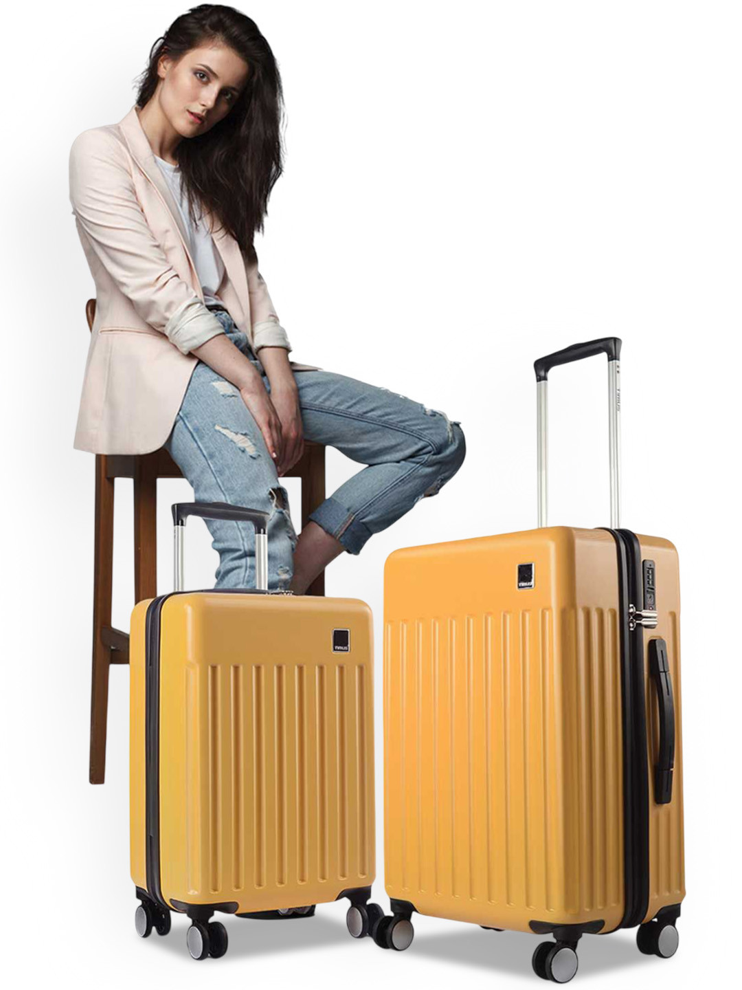 TIMUS Neolite Set Of 2 Textured Hard-Sided Trolley Bag