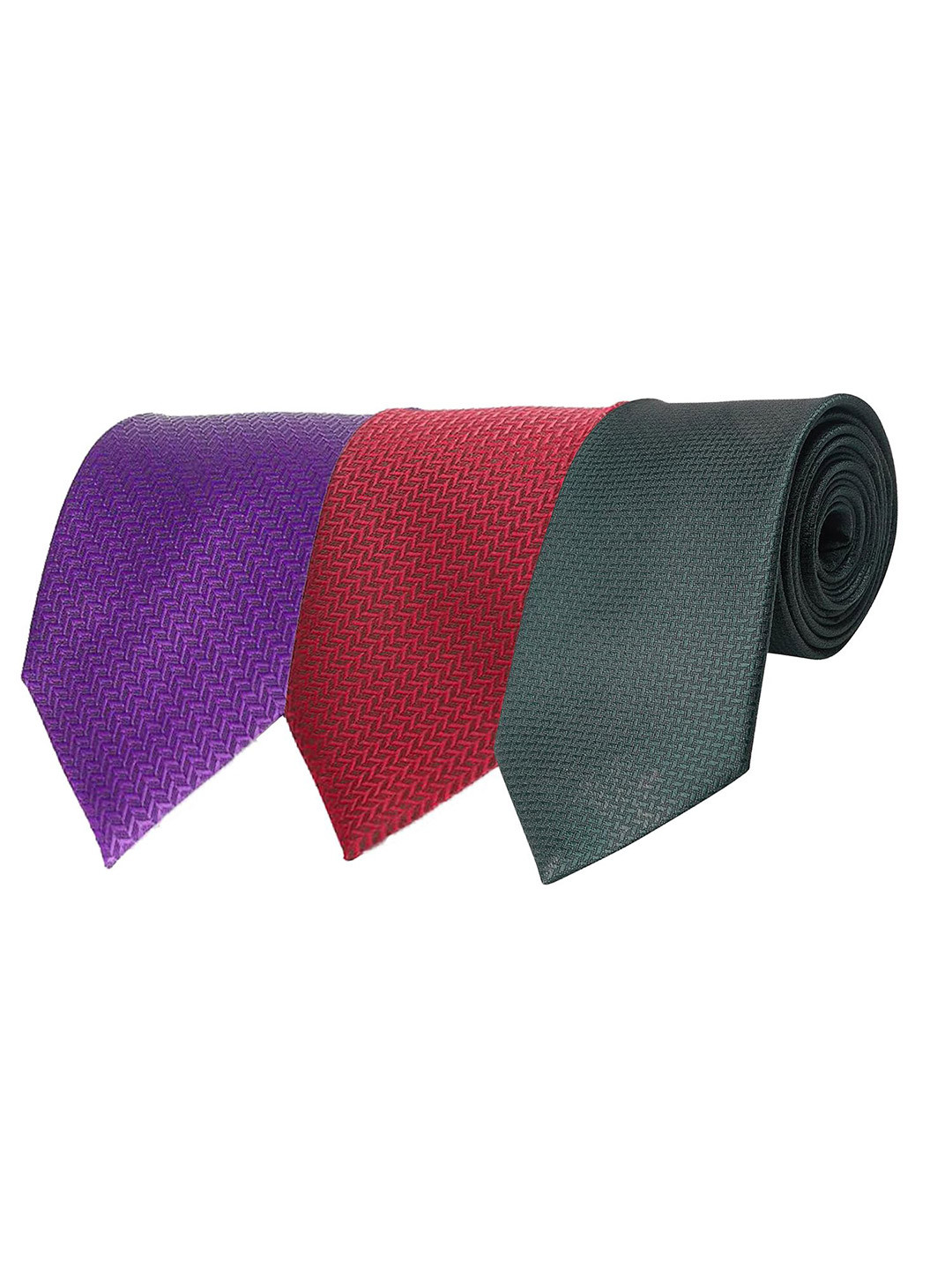 CALIXTO Men Pack Of 3 Woven Design Broad Tie