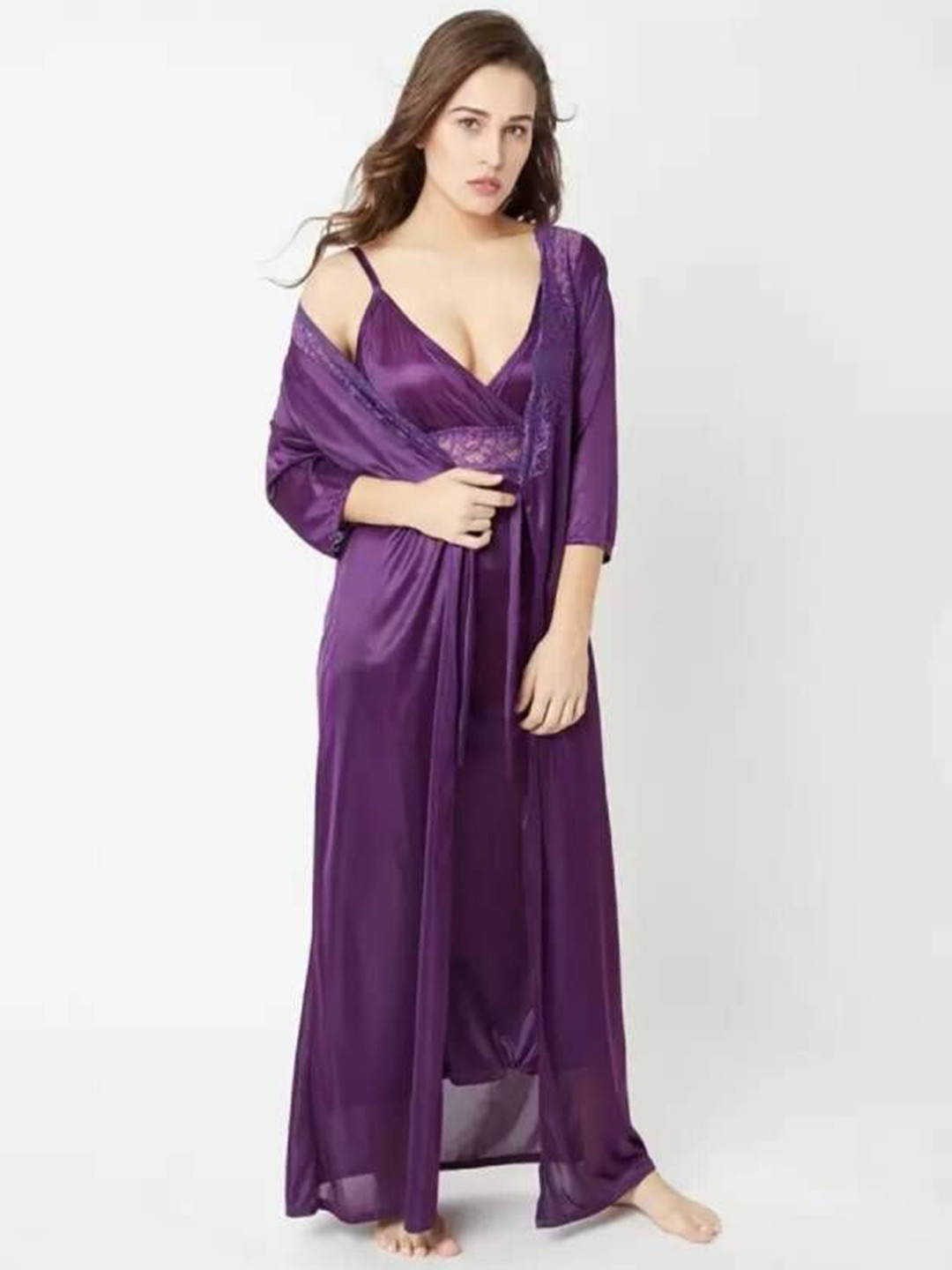 BOMBSHELL Women Maxi with Robe Nightdress