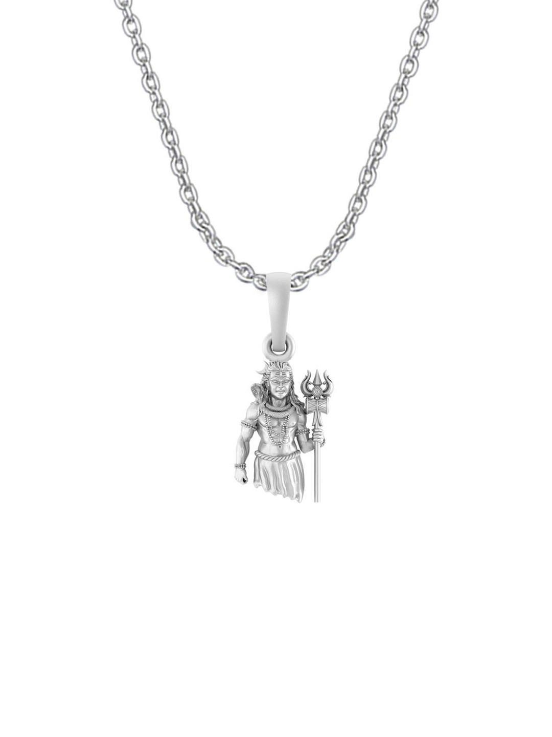 AKSHAT SAPPHIRE Unisex Sterling Silver Shiva Pendant With Chain