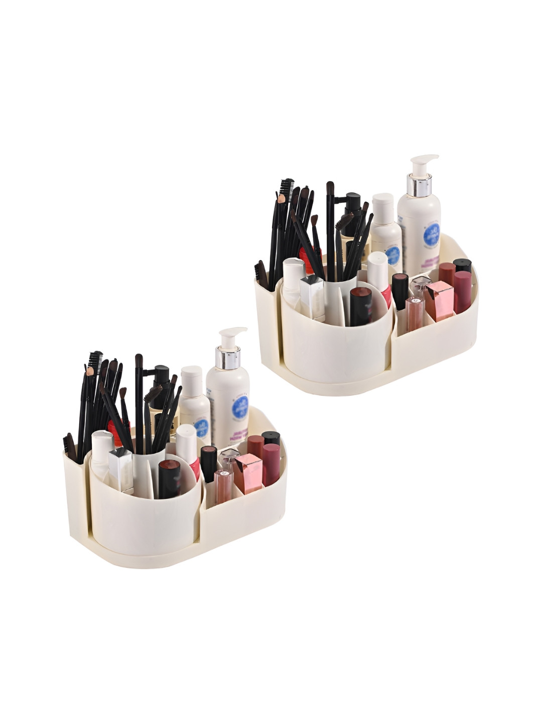 Aura Off White 2 Pieces Rotating Skincare & Makeup Organizer Cosmetic Organizer Shelf