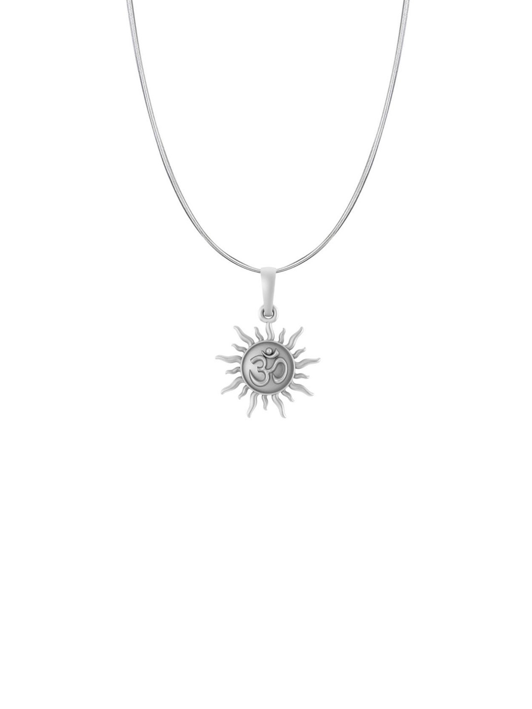 Metronaut Men Sterling Silver Spiritual Sun Pendant With Chain