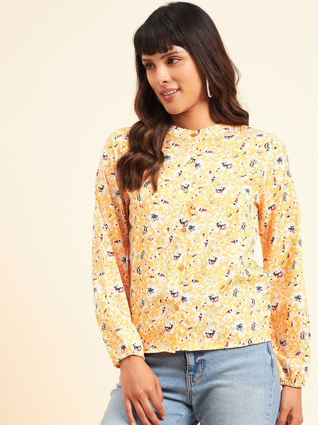 NEESH Women Regular Fit Floral Printed Shirt