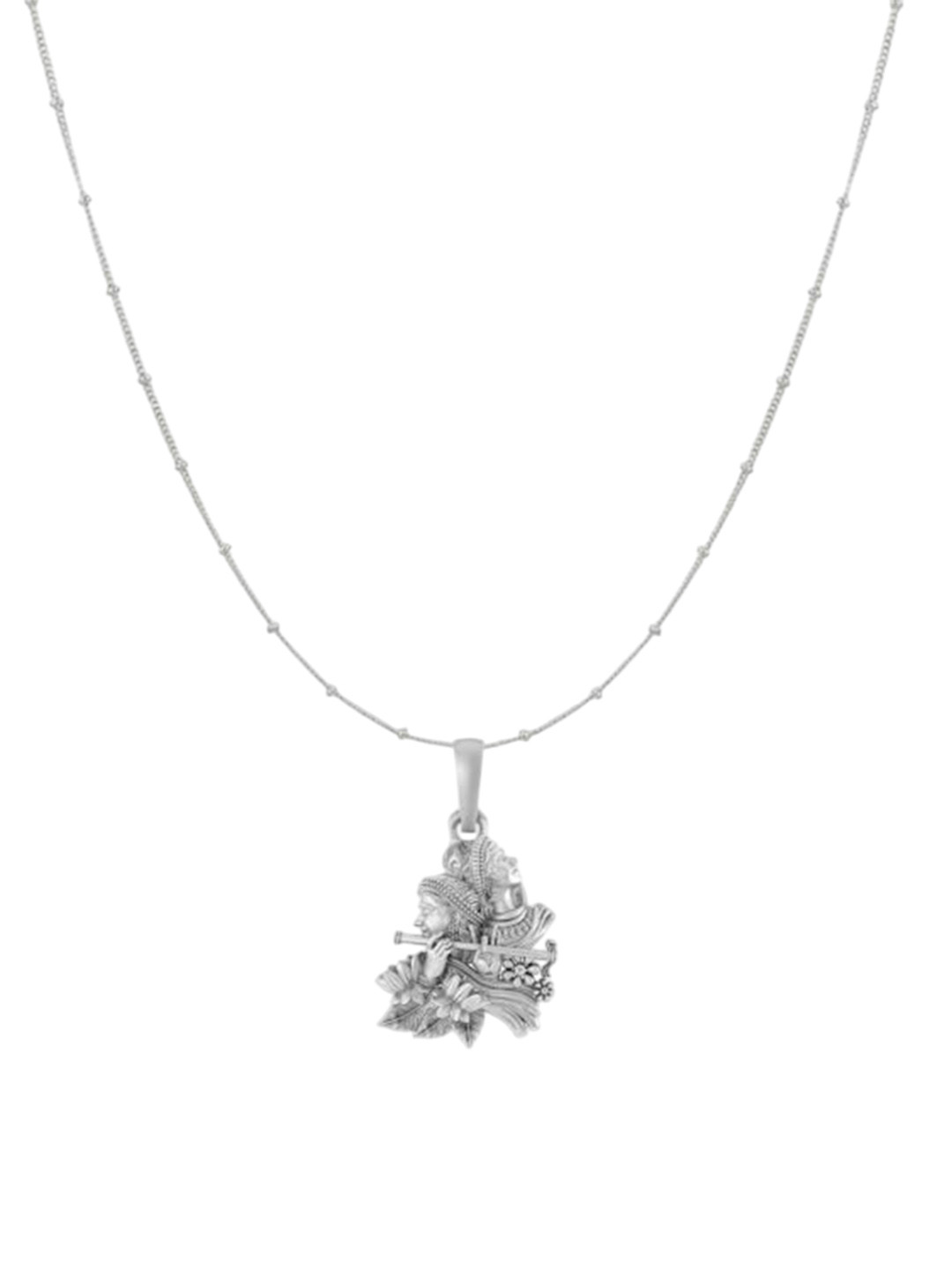 AKSHAT SAPPHIRE Unisex Sterling Silver Radha Krishna Pendant With Chain