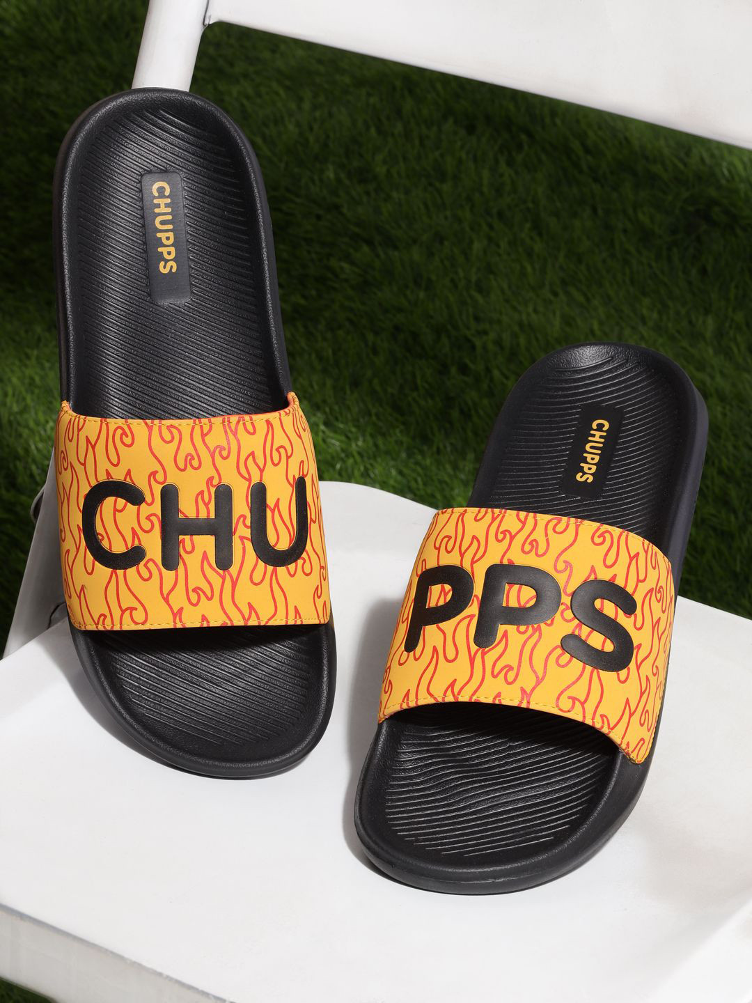 CHUPPS Mens FLAME YELLOW Casual Slider