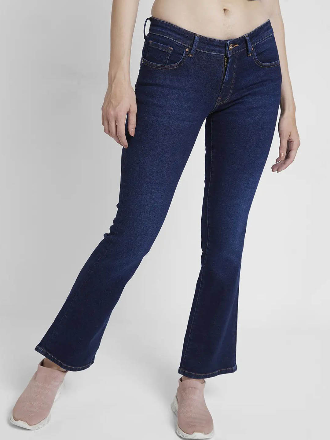 SPYKAR Women Cotton Bootcut Low-Rise Low Distress Stretchable Jeans