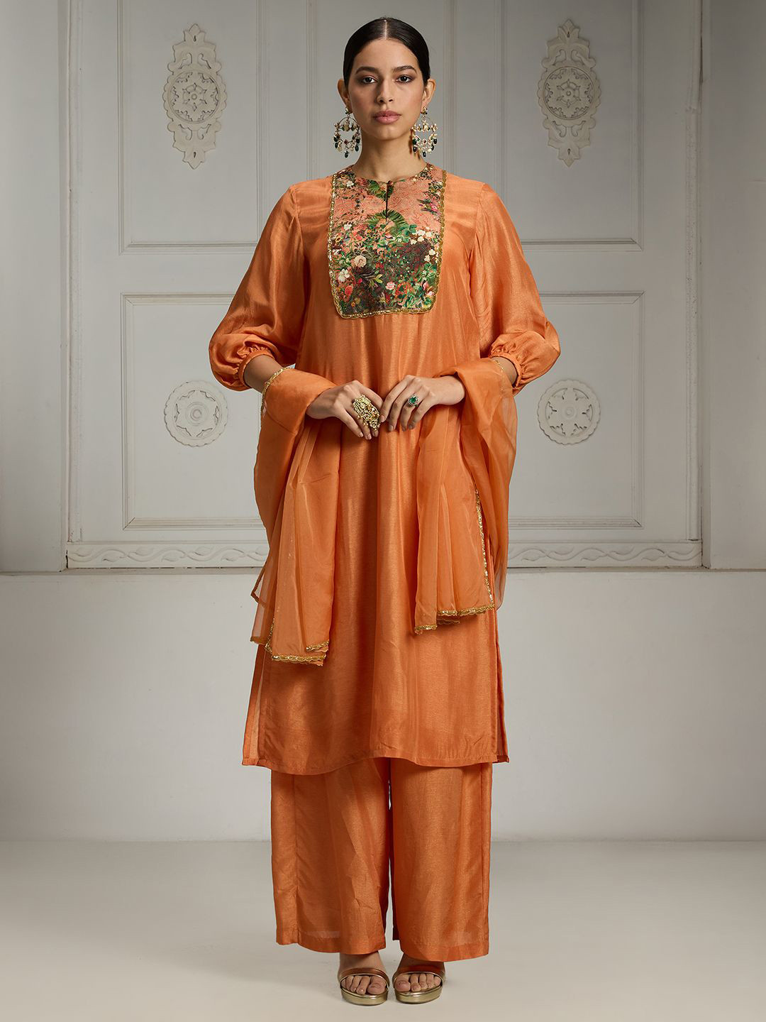 Rivaar By Rocky Star Women Ethnic Motifs Yoke Design Gotta Patti Kurta