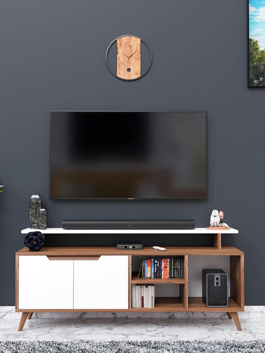 SPYDER CRAFT Brown MDF Wooden TV Entertainment Unit