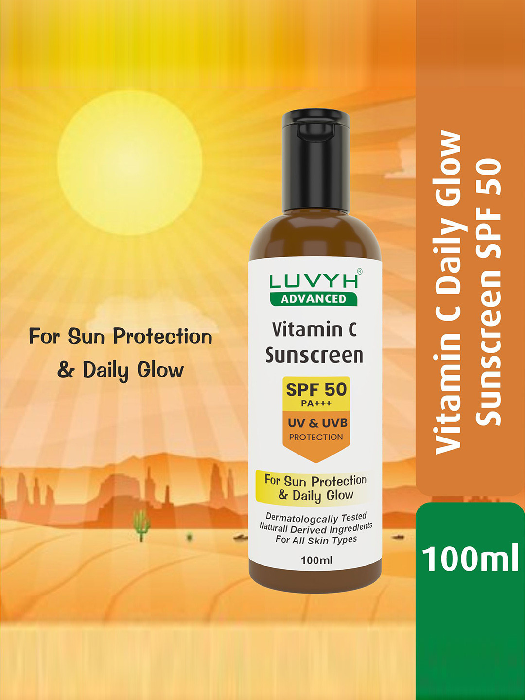 LUVYH Vitamin C Daily Glow Sunscreen With SPF 50 - 100 ml