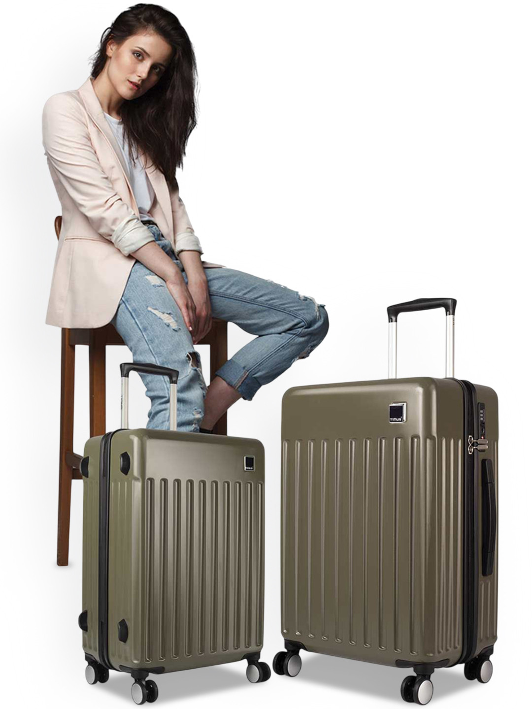 Timus Neolite Set Of 2 Textured Hard-Sided Trolley Bag