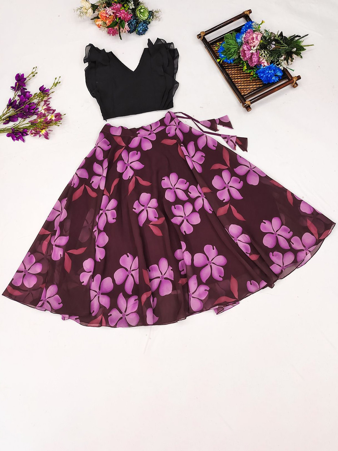 JOVK DESIGN Tie And Dye Printed Lehenga Choli
