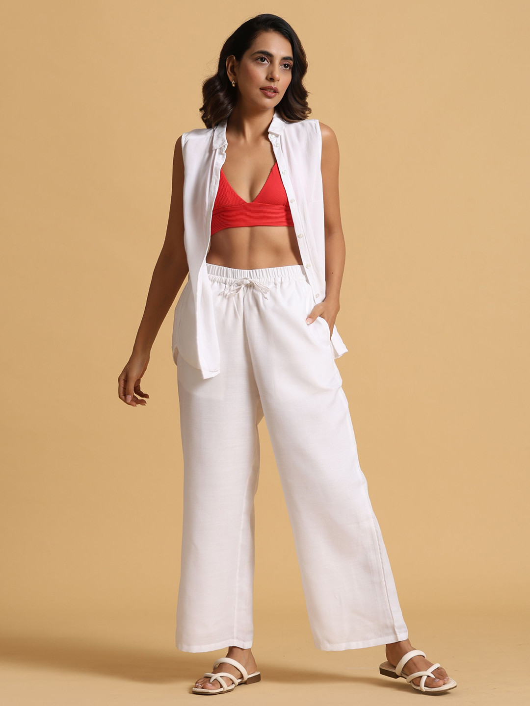 trueBrowns Drawstring True Straight Fit Trousers