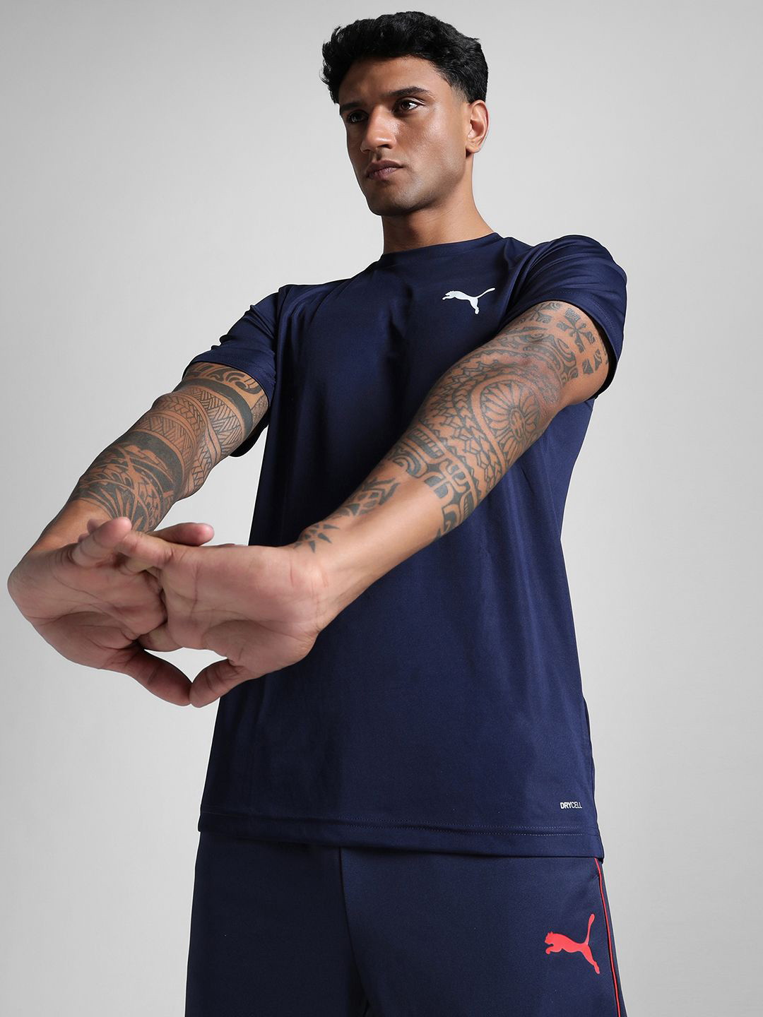 Puma Men Solid Crew-Neck Performance Sport T-Shirt