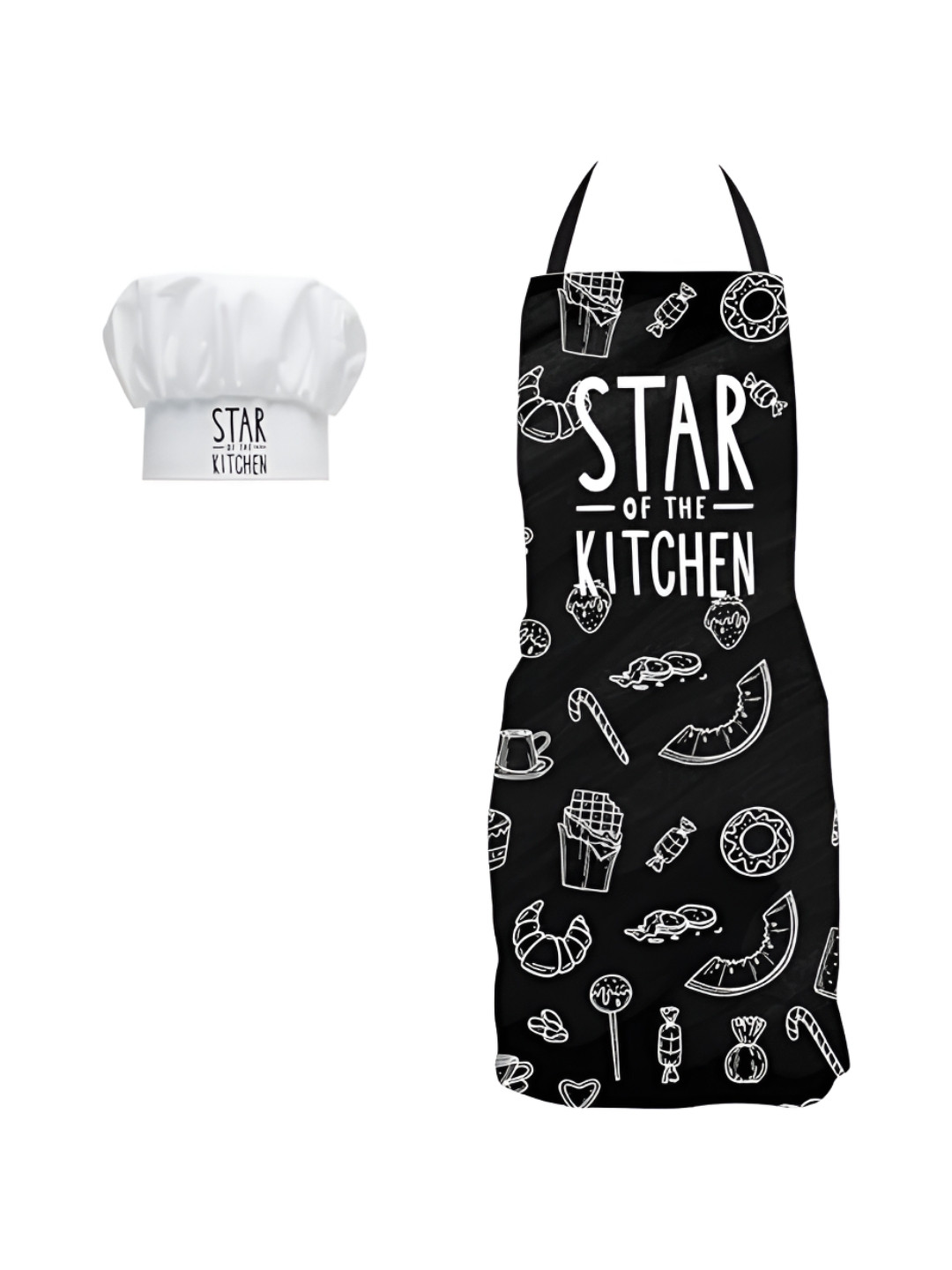 THEYAYACAFE Black & White Printed Printed Waterproof Mother's Day Apron