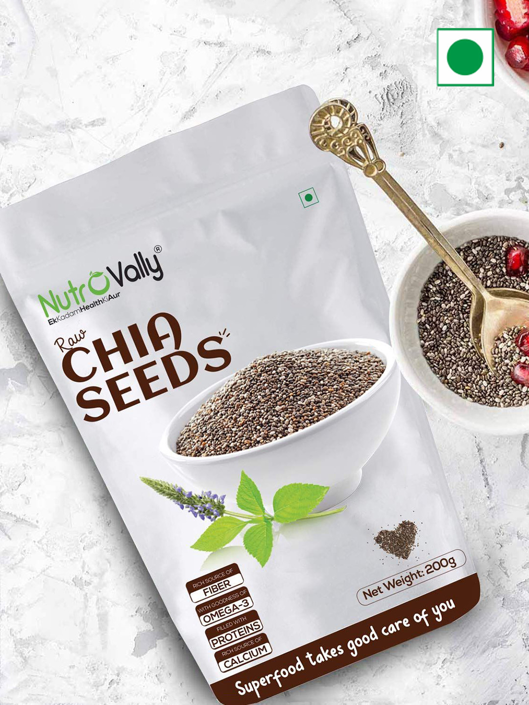 NutroVally Raw Chia Seeds - 400 g