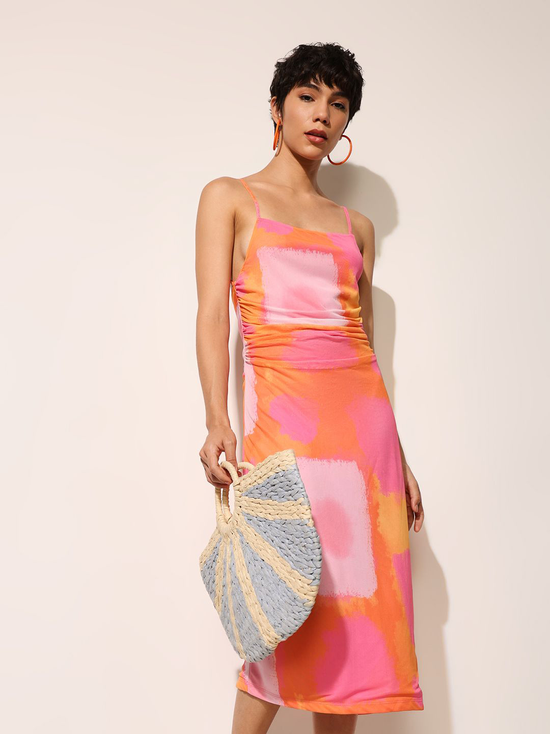 ONLY Women Printed Bodycon Midi Dress