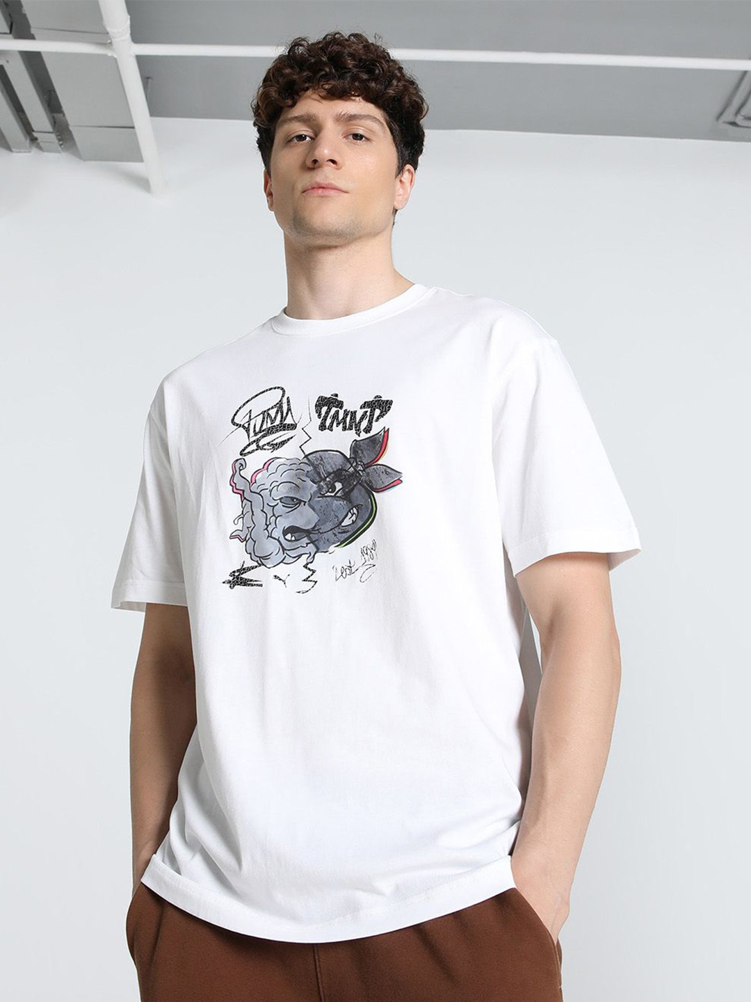 Puma x Teenage Men Graphic Printed Cotton Relaxed-Fit T-Shirt