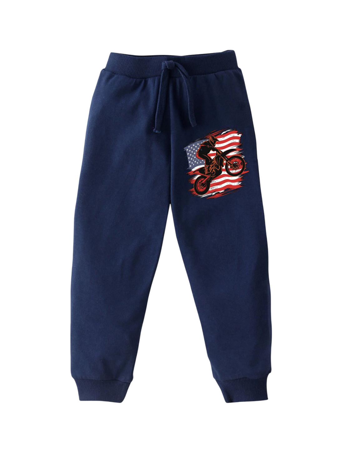 KAVEE Boys Printed Cotton Mid-Rise Bio-Washed Graphic Joggers