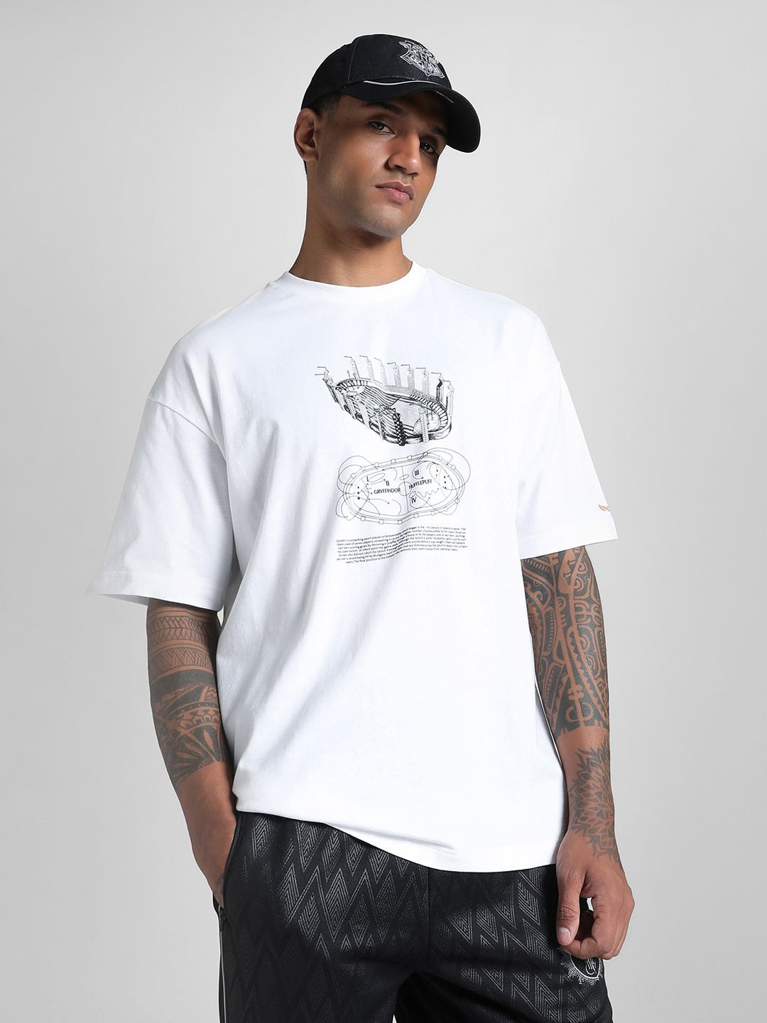 Puma x Harry Potter Men Graphic Printed Pure Cotton Oversized T-Shirt