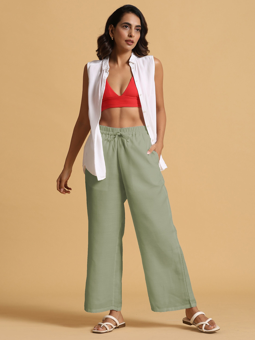 trueBrowns Drawstring True Straight Fit Trousers