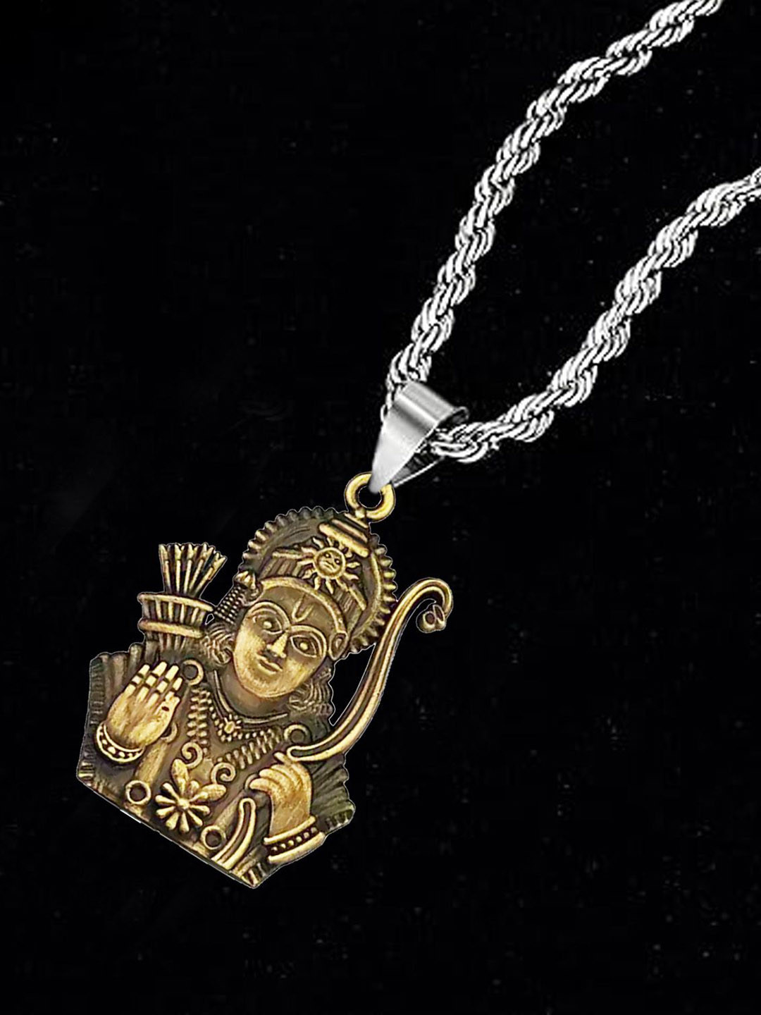 M Men Style Silver-Plated Pendant With Chain