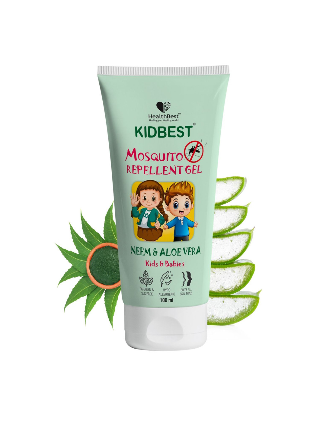HealthBest Mosquito Repellent Cream Gel With Aloe Vera & Neem - 100 ml