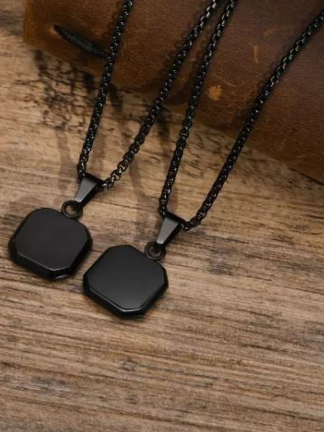 M Men Style Men Stainless Steel Square Pendant