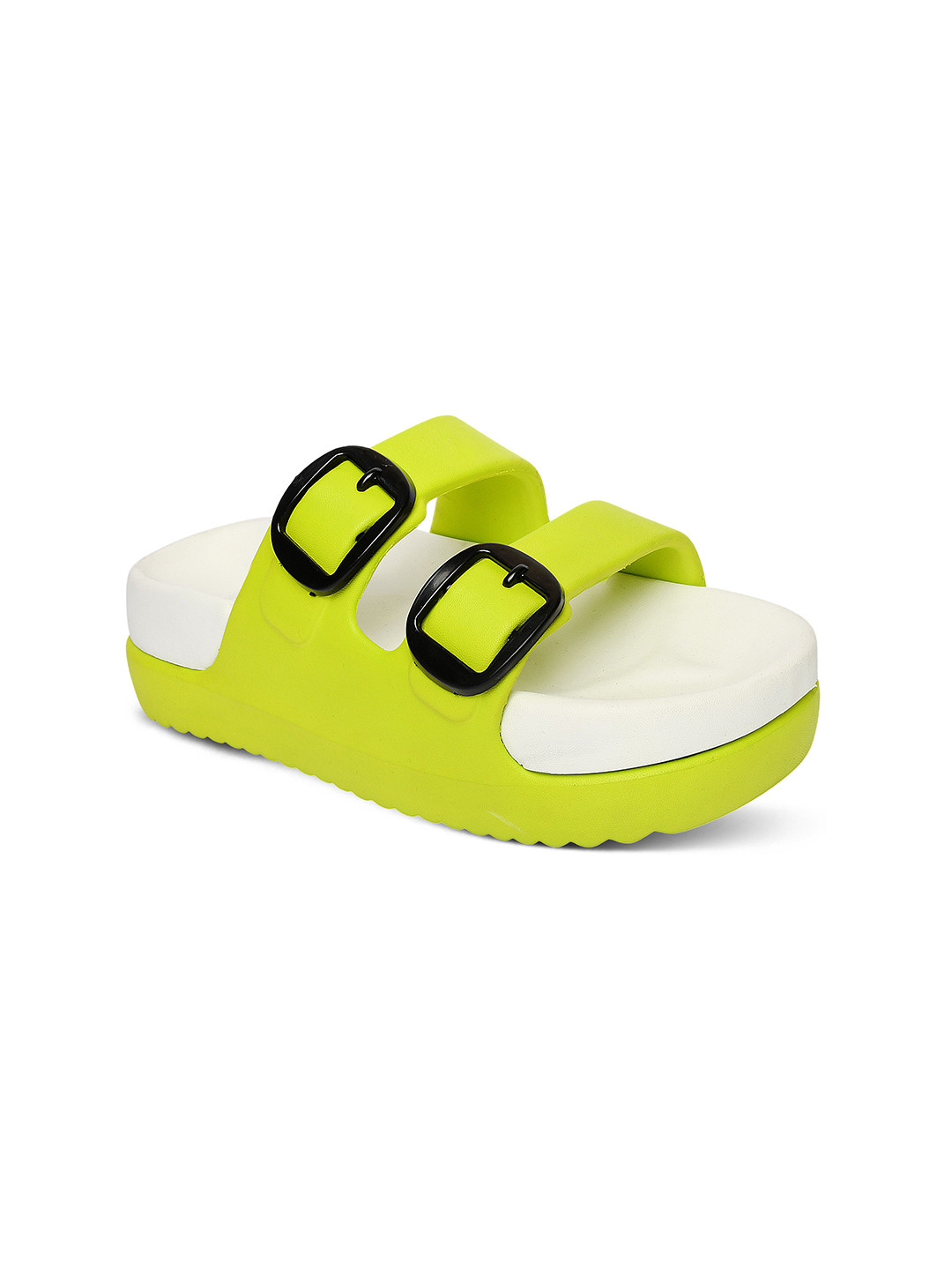 FEEL TIME Women Buckle Detailed Sliders