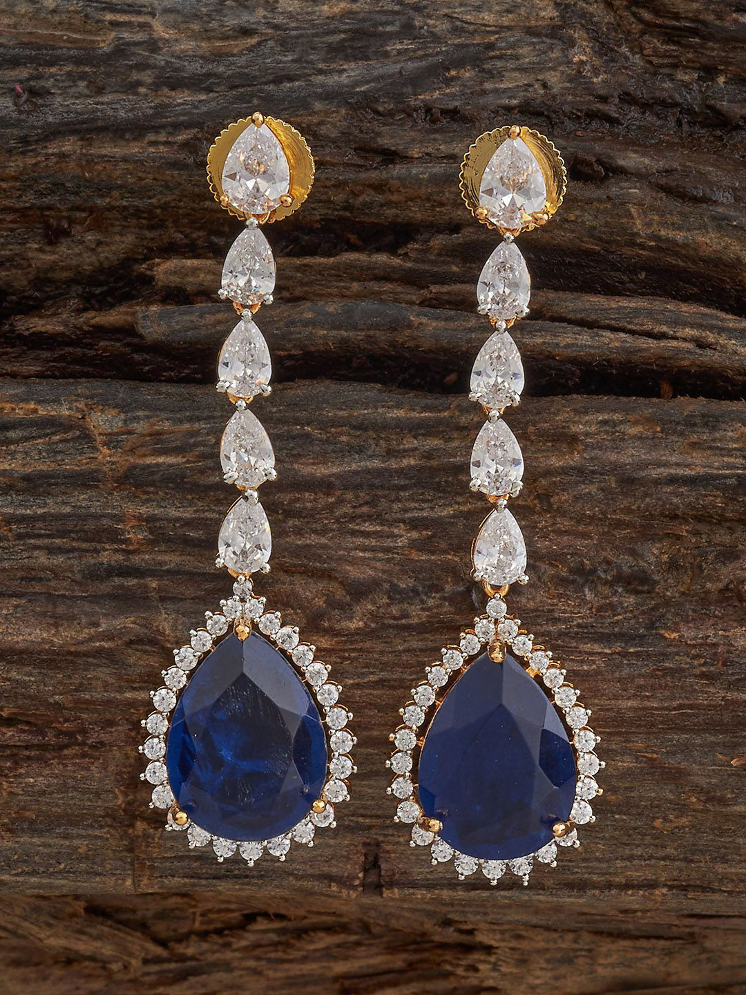 Kushal's Fashion Jewellery Rose Gold-Plated Zircon Embellished Bridal Jhumkas Earrings