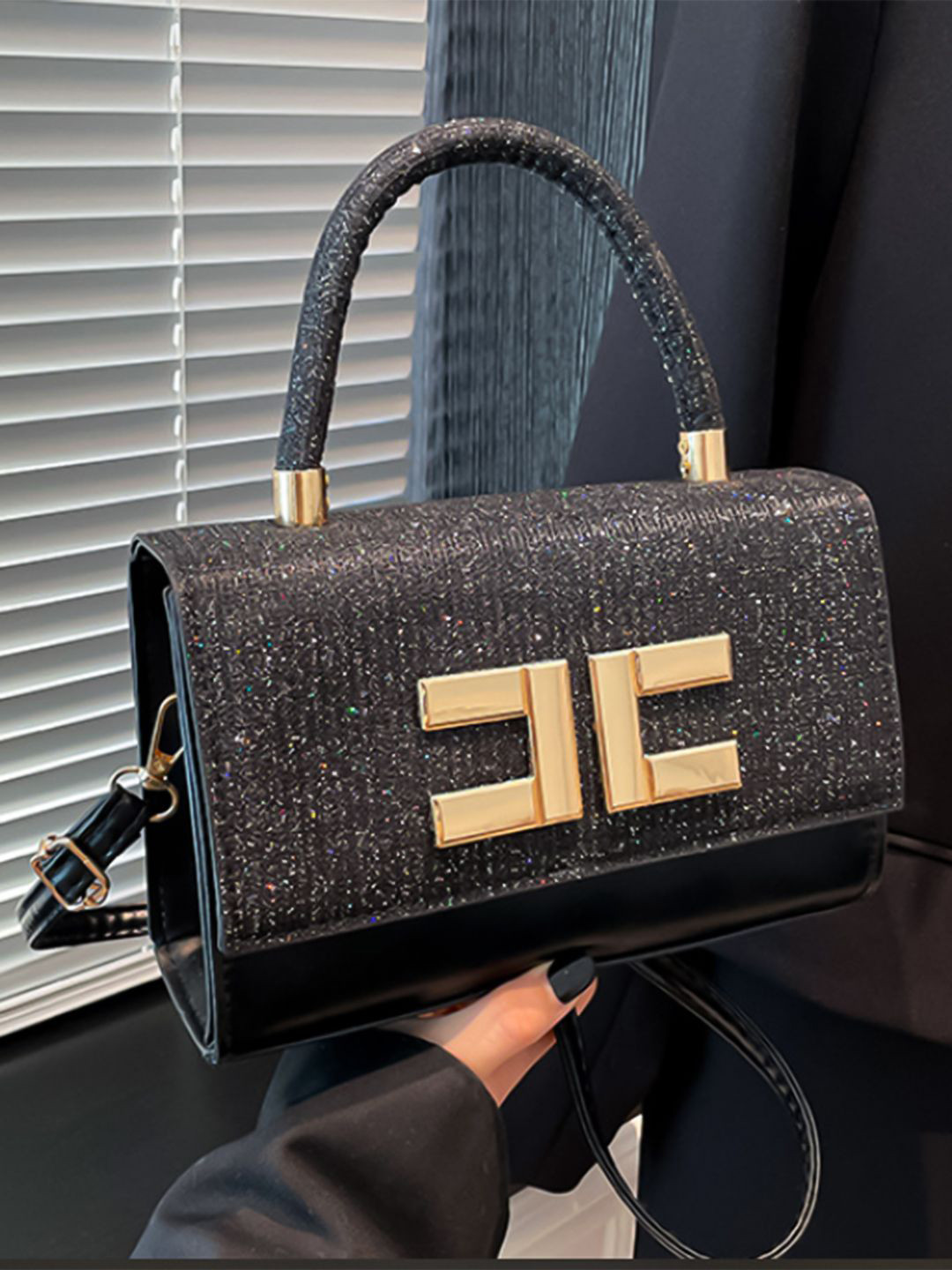 HAUTE SAUCE  Women Black Vegan Leather Hand Bag