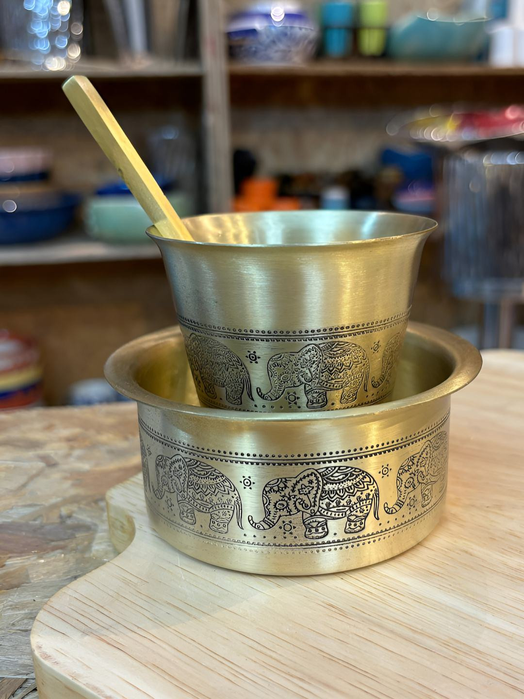 PURI Elephant Marathon Coffee Filter with Dabara Set and 1 Small Spoon Matt Finish 250 ML