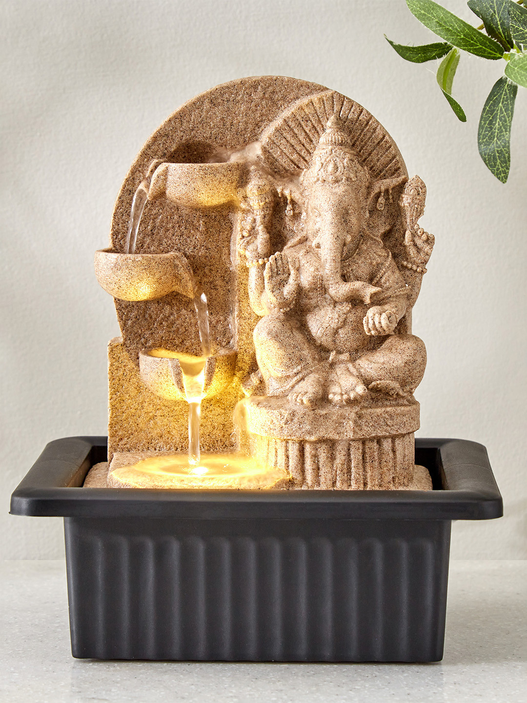 Home Centre Beige & Black Alpine Ganesha Water Fountain