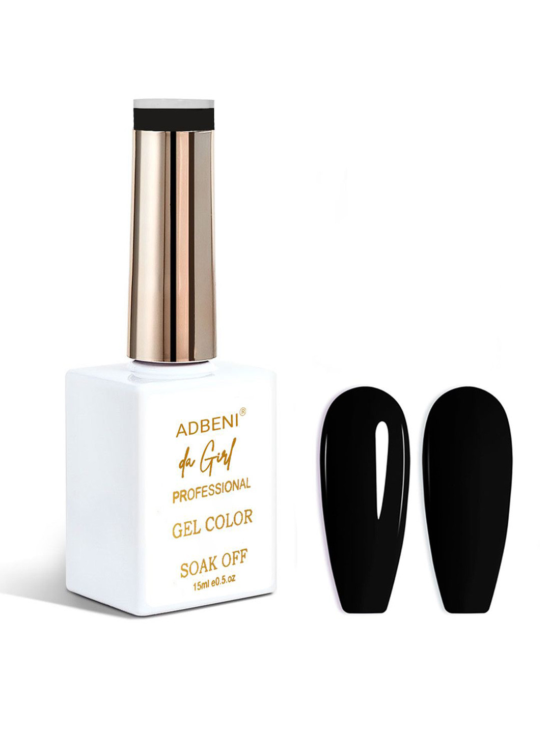 Adbeni Professional Da Girl UV/LED Soak-Off Gel Nail Polish- 15 ml- Black