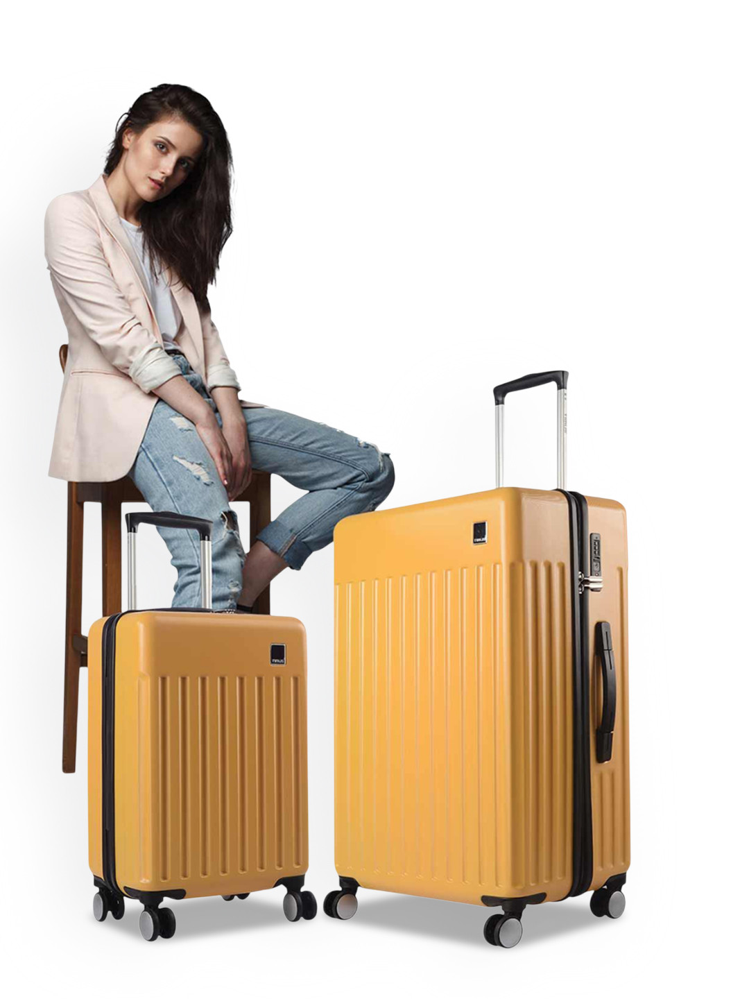 TIMUS Neolite Unisex Set Of 2 Textured Hard-Sided Trolley Bag