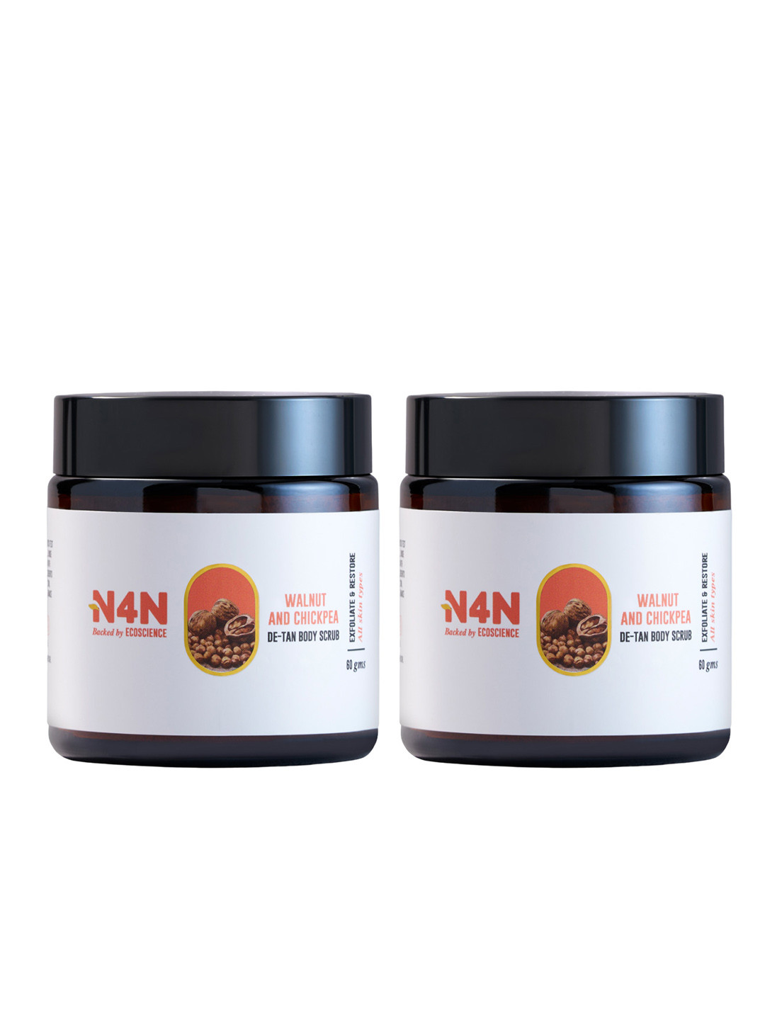 N4N  Set of 2 Regenerator De Tan Body Scrub With Walnut & Chickpea - 60 g each