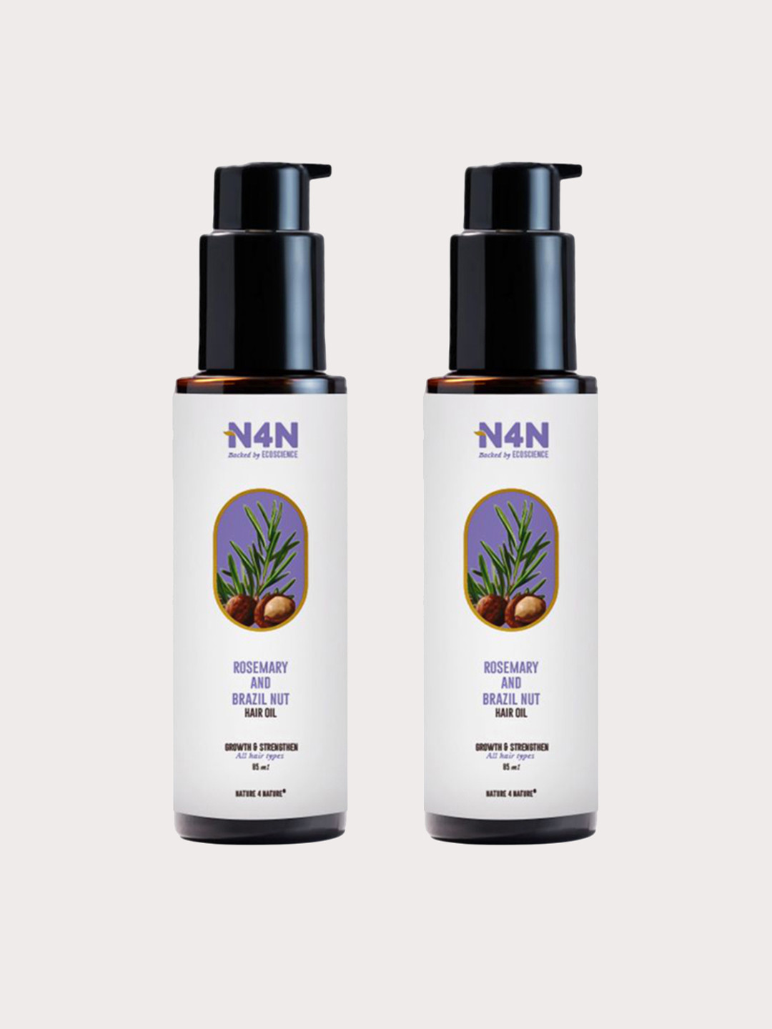 N4N  Set of 2 Rosemary & Brazil Nut Hair Oil For Hair Growth - 85ml Each
