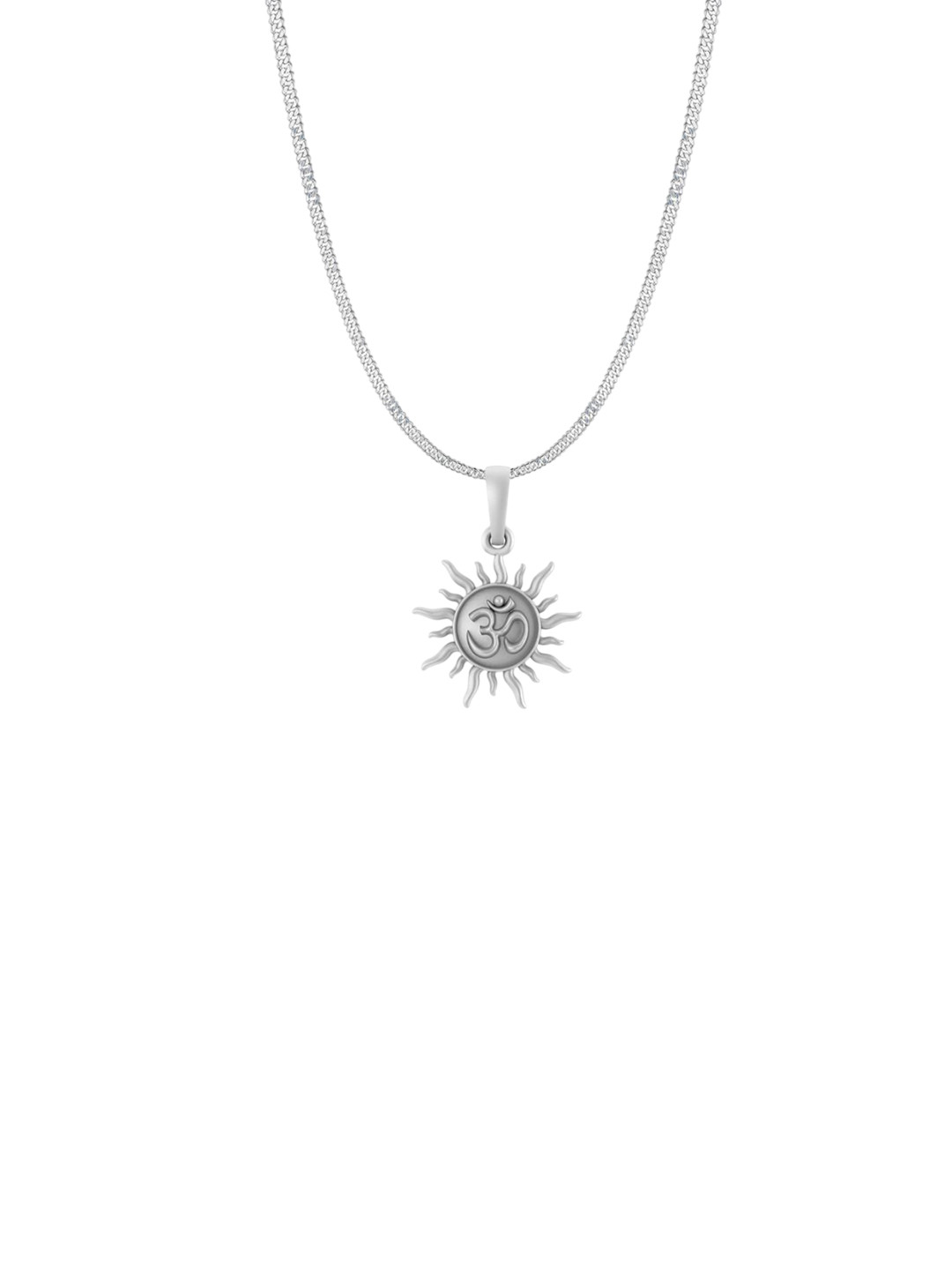 Metronaut Men 925 Sterling Silver Spiritual Sun Pendant With Chain