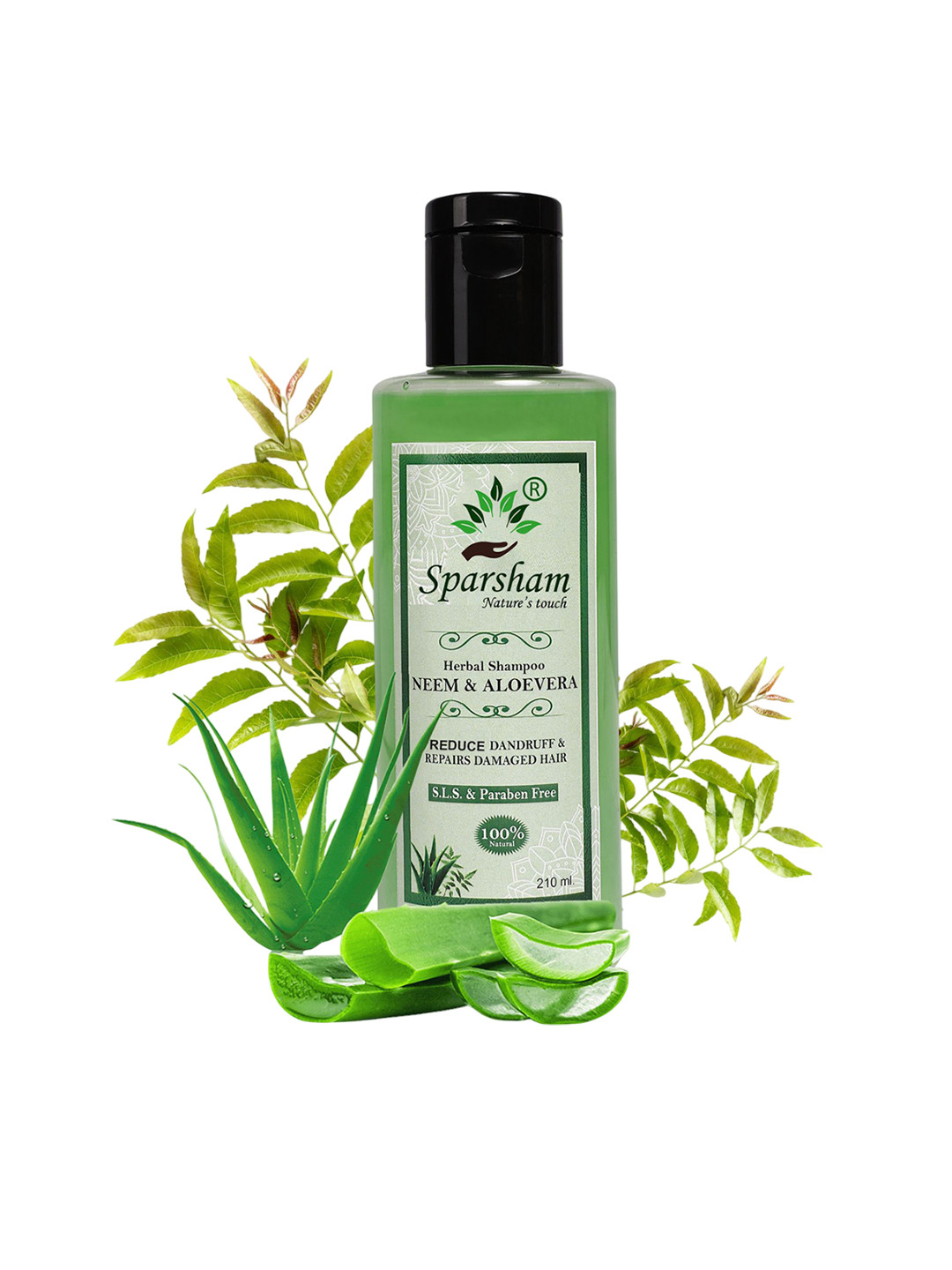 SPARSHAM-NATURE'S TOUCH Herbal Shampoo With Neem & Aloevera- 210 ml
