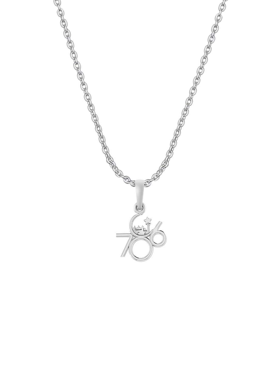 AKSHAT SAPPHIRE Unisex 925 Sterling Silver Quirky 786 Pendant With Anchor Chain