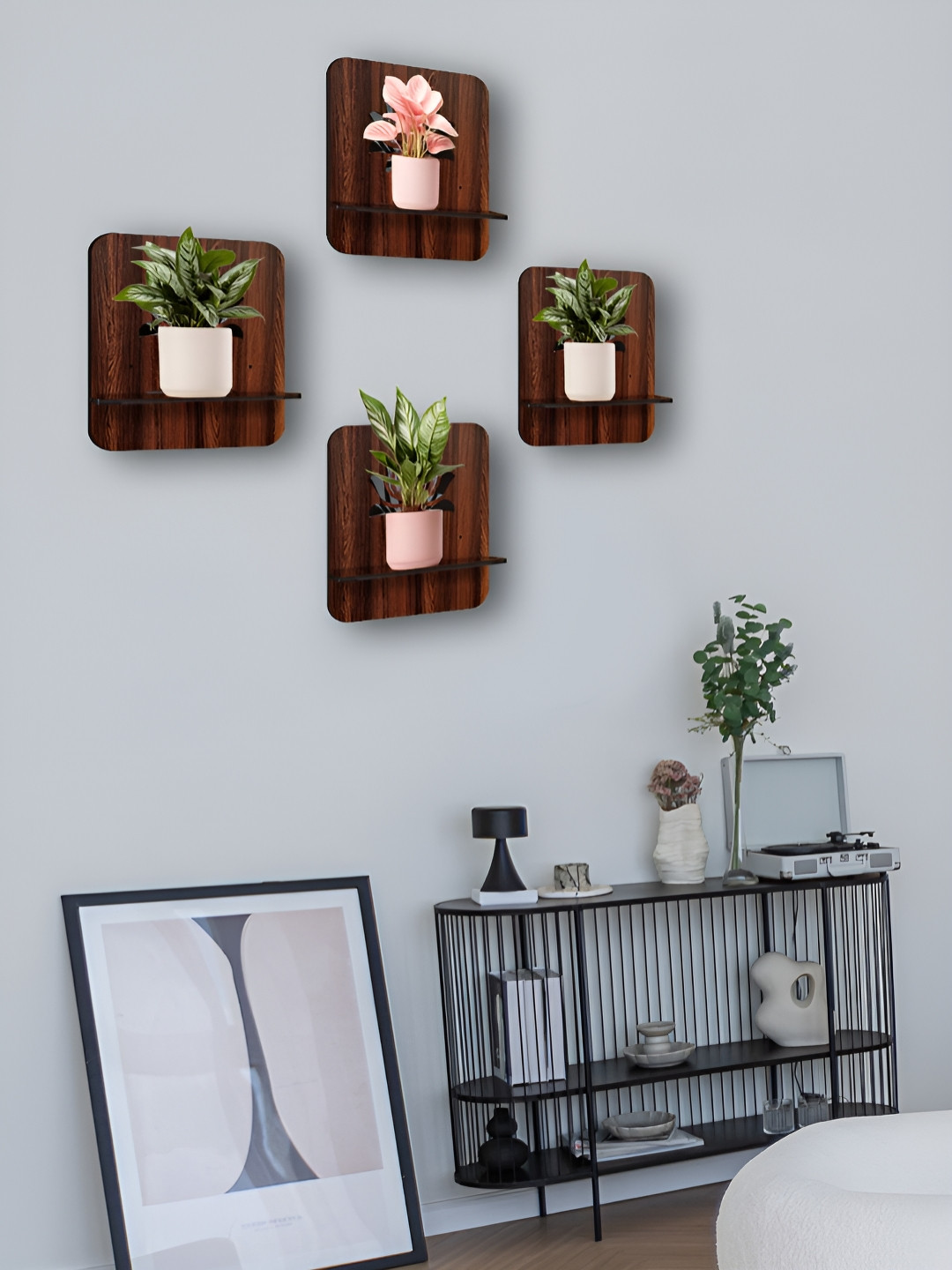 OLIVE TREE 4 Pieces Planter Stand Wall Shelves