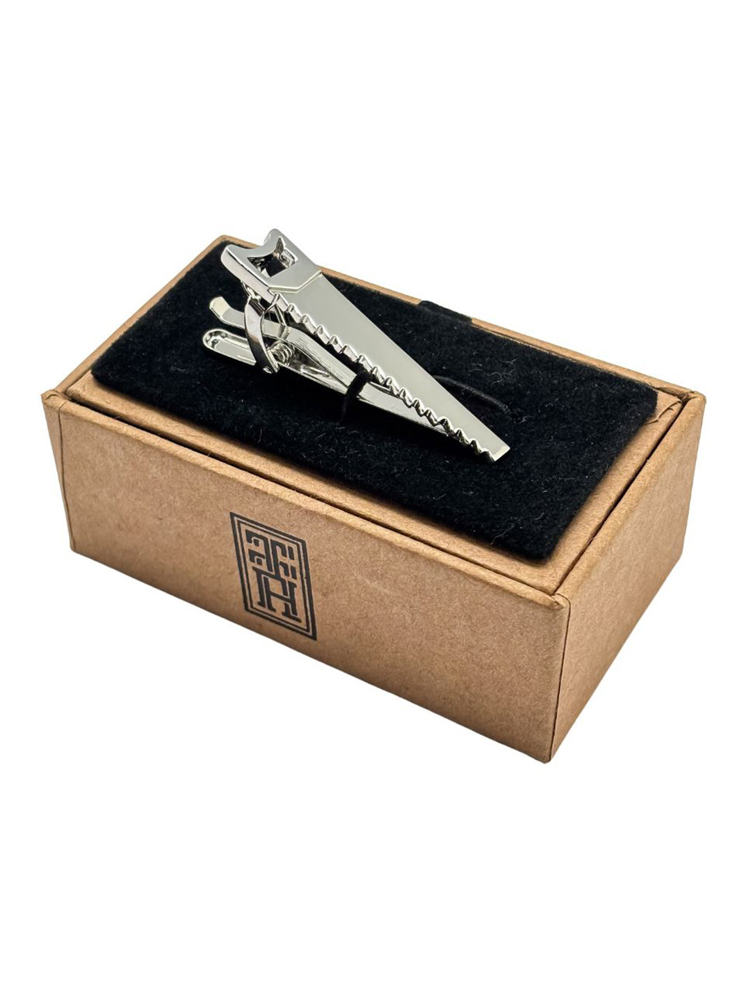 The Tie Hub Silver Saw Blade Design Brass Tie Bar for Men