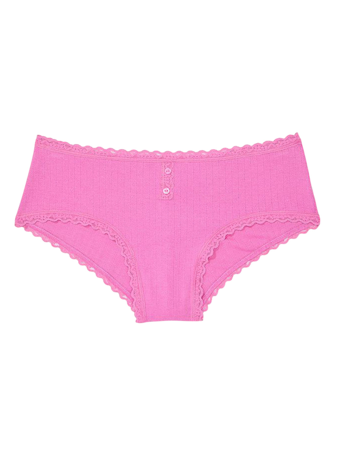 Victoria's Secret Women High Rise The Lacie Cotton Pointelle Lace-Trim Cheeky Briefs