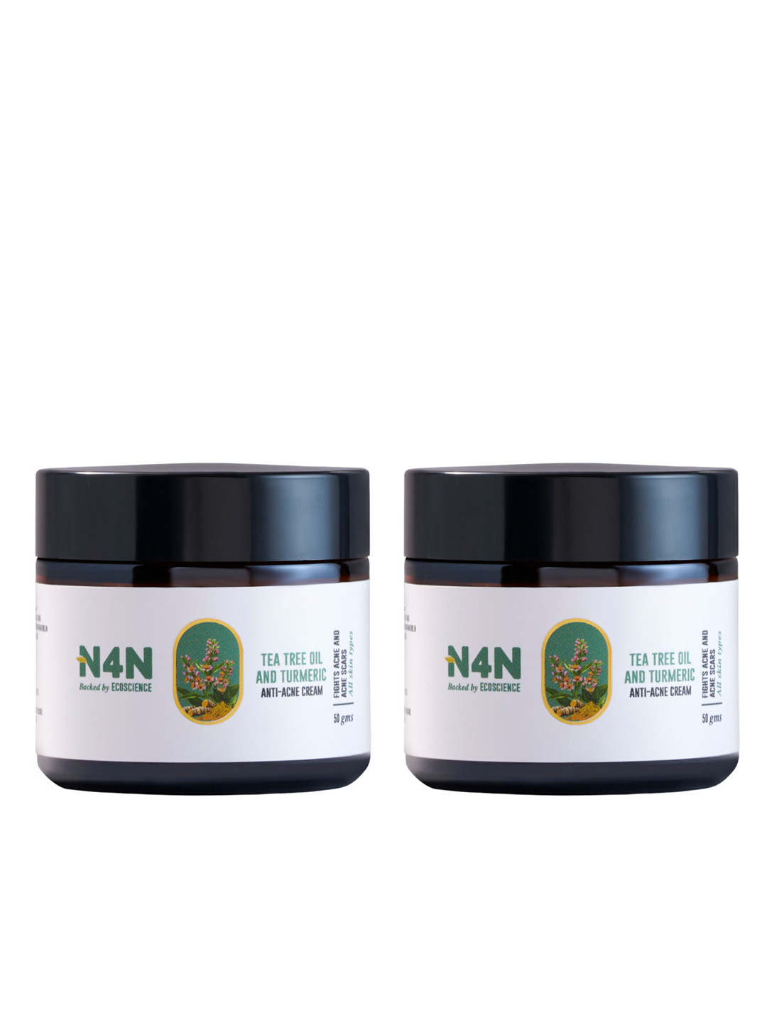 N4N  Set of 2 Tea Tree Oil & Turmeric Anti-Acne Cream - 50g Each