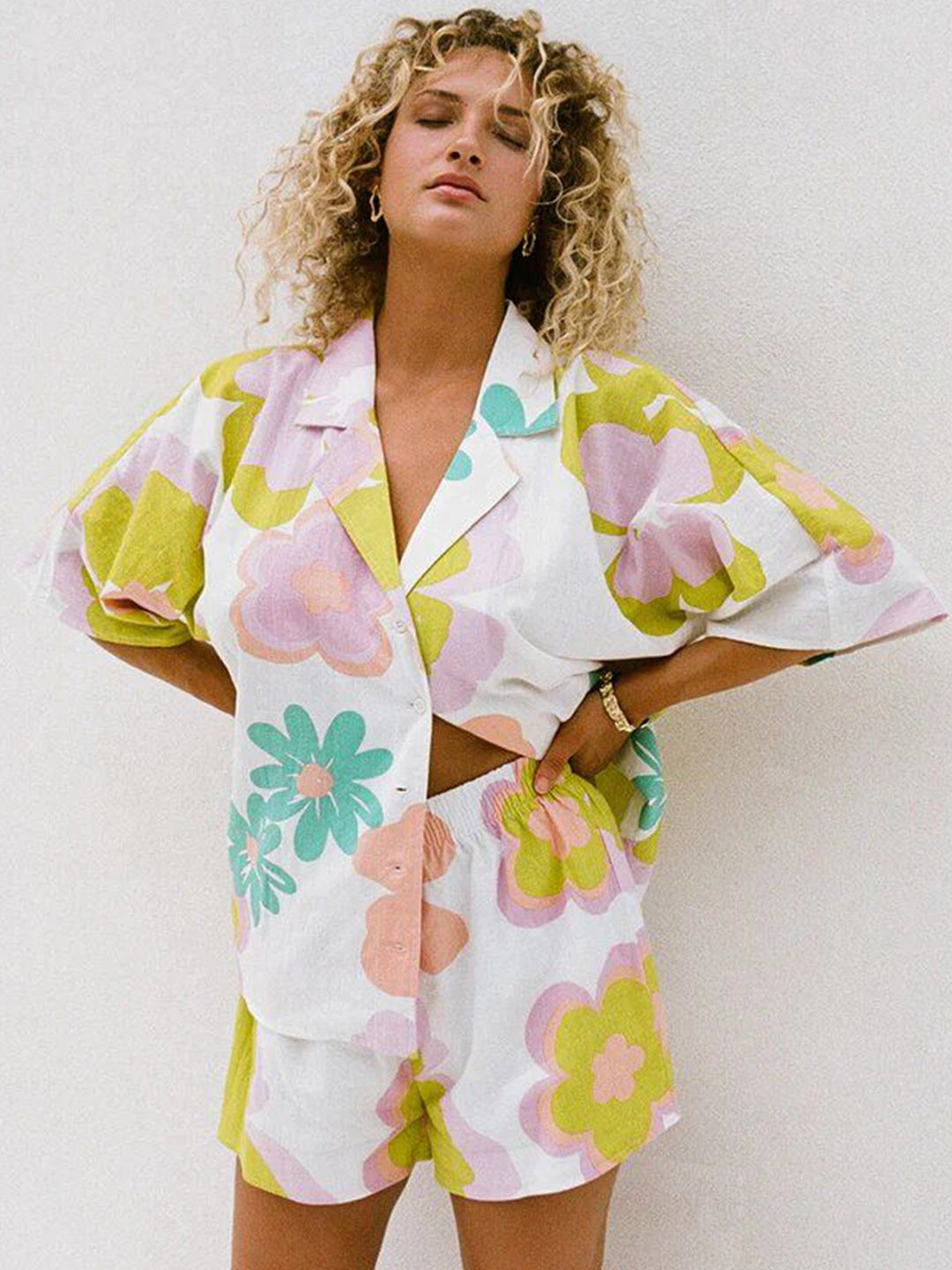 SZN Printed Shirt & Shorts Co-Ord Set