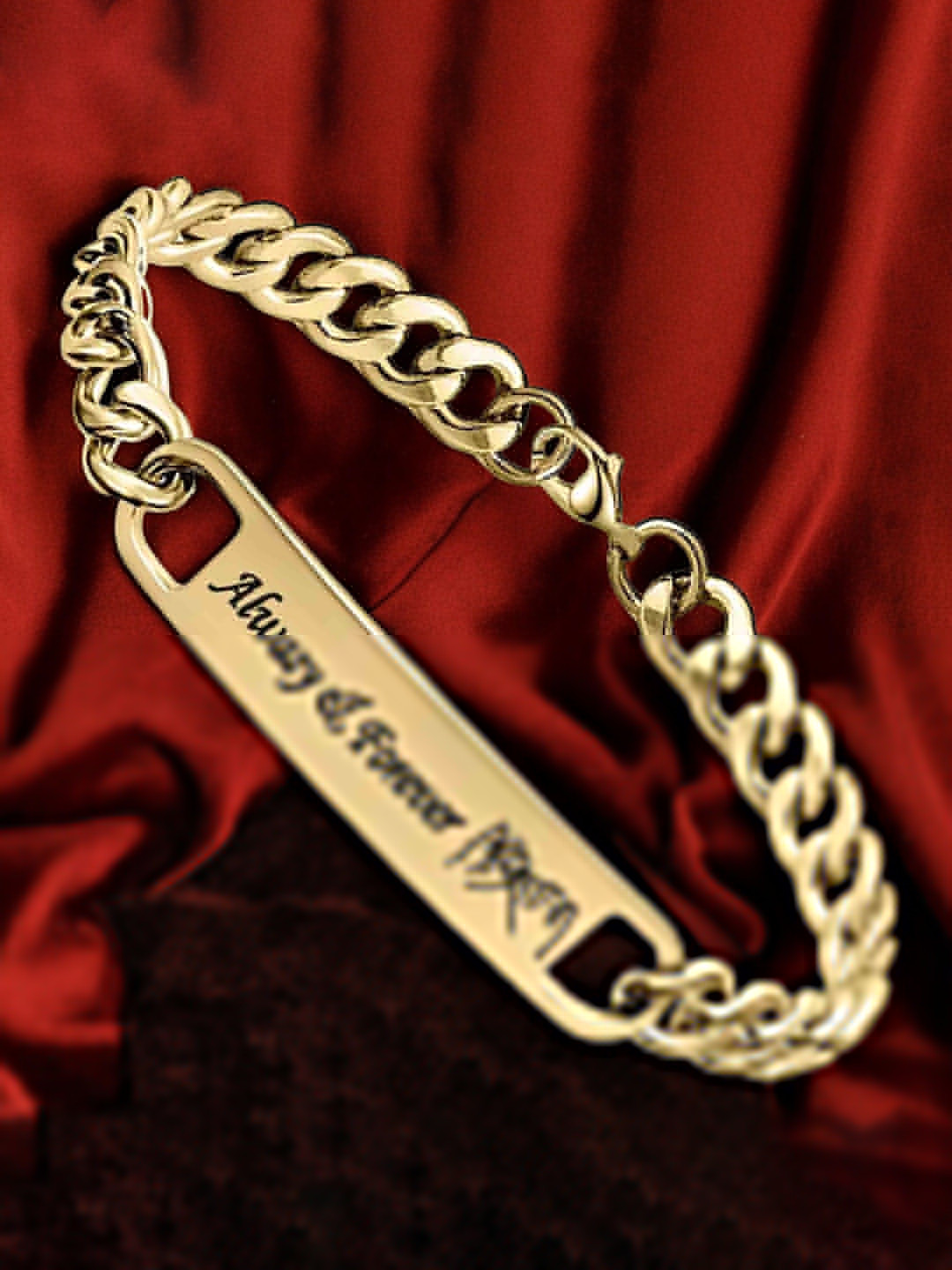 M Men Style Men Stainless Steel Gold-Plated Link Bracelet